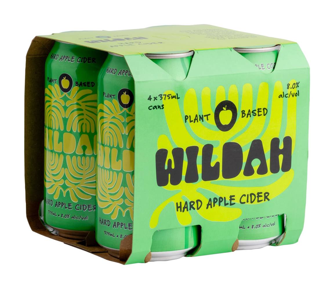 Wildah Hard Apple Cider Can 375mL x Pack 4