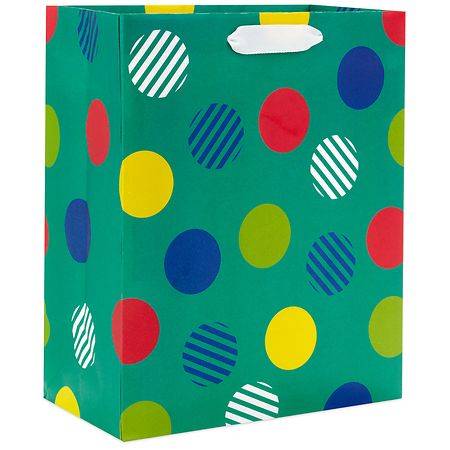 Hallmark Gift Bag (dots on teal) For Birthdays, Graduations, Bridal Showers - 1.0 Ea