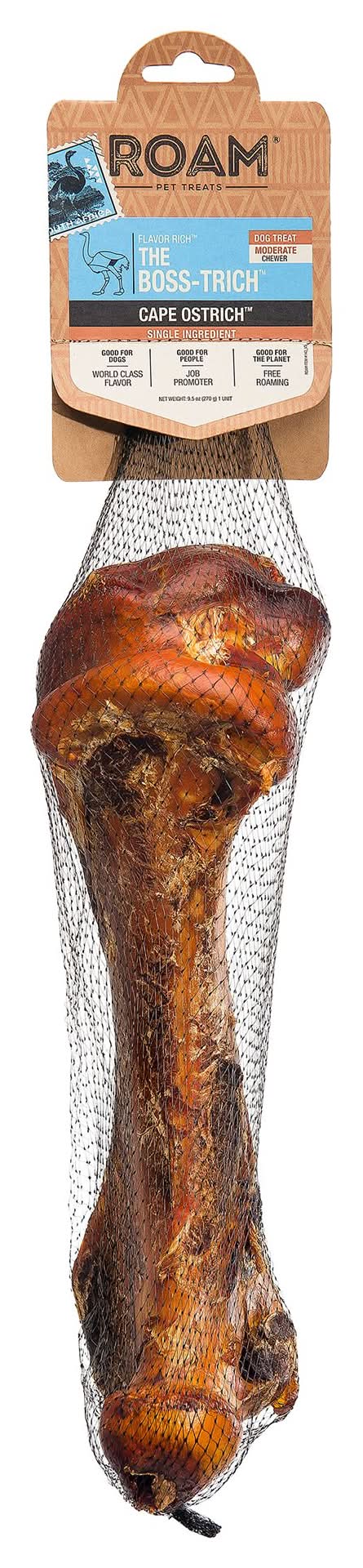 ROAM® The Boss-Trich™ Dog Bone Treat - Cape Ostrich (Size: Medium)