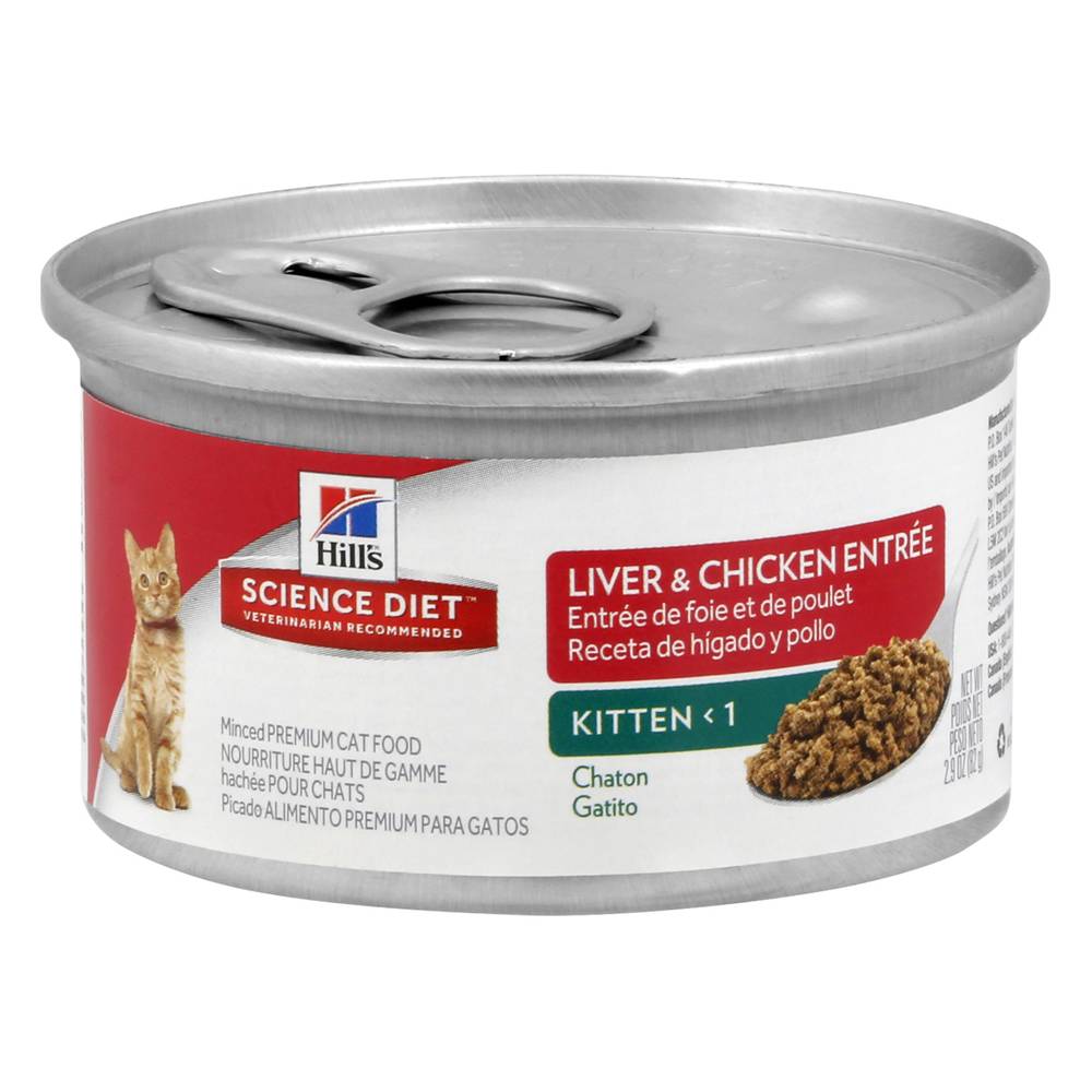 Hill's Science Diet Liver & Chicken Entree Kitten < 1 Cat Food (2.9 oz)