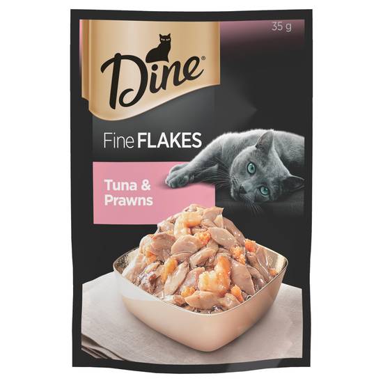 Dine Fine Flakes Tuna & Prawns Wet Cat Food Pouch
