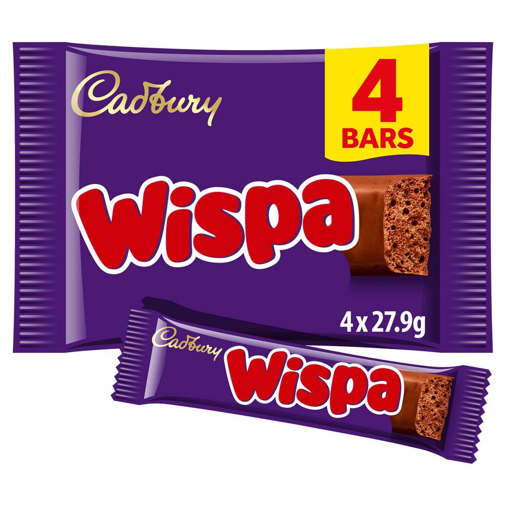 Cadbury Wispa Chocolate Bar Multipack x4 111.6g