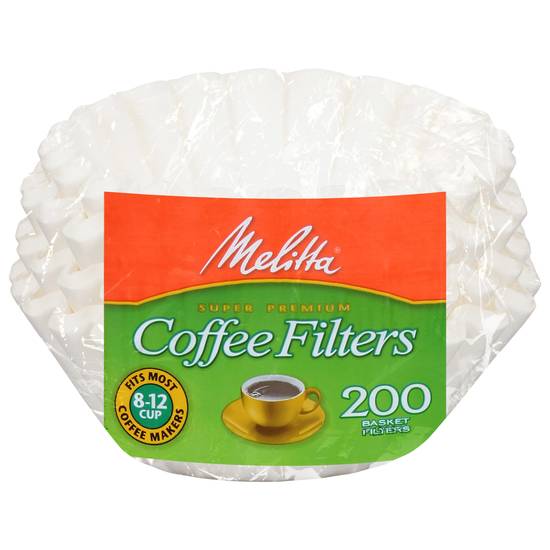 Melitta 8-12 Cup White Basket Coffee Filters (200 filters)