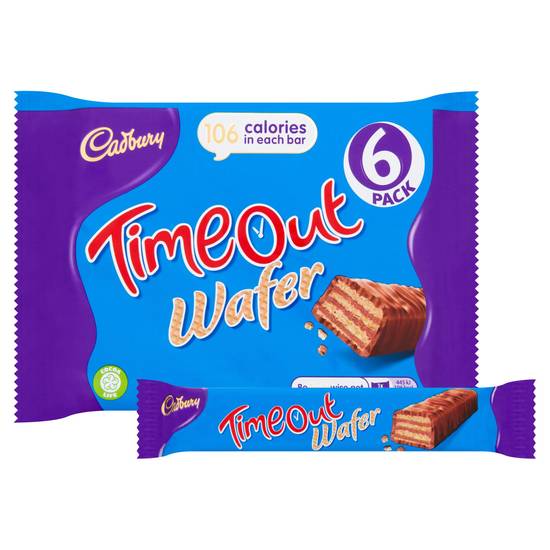 Cadbury Timeout Wafer Chocolate Biscuit Multipack x6 121.2g