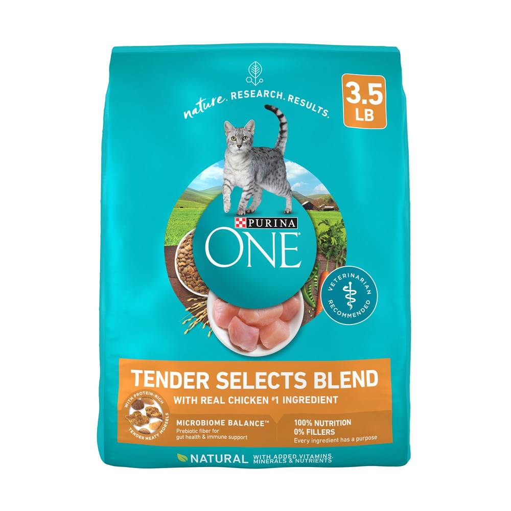 Purina ONE® Tender Selects Everyday Nutrition Adult Cat Dry Food - Chicken (Flavor: Chicken & Rice, Color: Assorted, Size: 3.5 Lb)