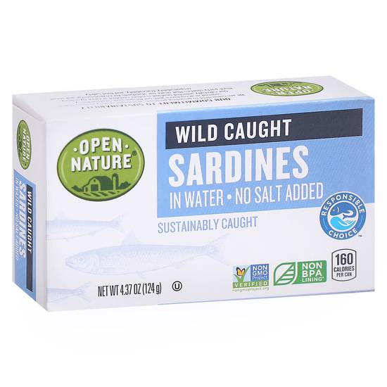 Open Nature Wild Caught Sardines in Water No Salt Added (4.4 oz)