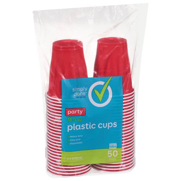 Simply Done · 18 fl oz Plastic Cups (50 cups)