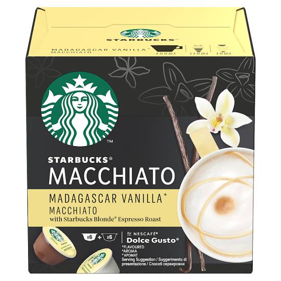 Starbucks Madagascar Vanilla Macchiato By Nescafe Dolce Gusto Coffee Pods X 12