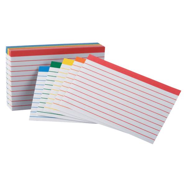 Office Depot Brand Color-Coded Ruled Index Cards Assorted Colors (100 ct)