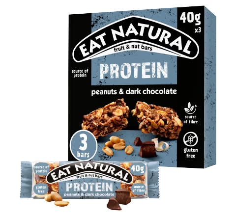 Eat Natural Peanuts & Dark Chocolate, Protein Fruit & Nut Bars (3 x 40g)
