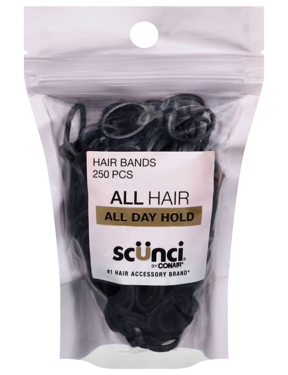 Scunci Effortless Beauty Rubber Bands, Black (1.6 oz, 250 ct)