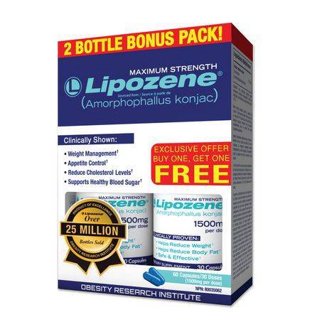 Lipozene Maximum Amorphophallus Capsules 1500 mg (110 g)