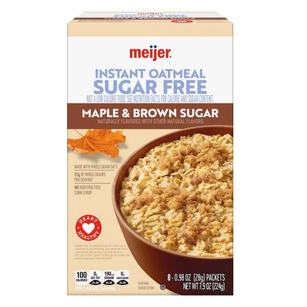 Meijer Sugar Free Maple Brown Sugar Instant Oatmeal (10 ct)