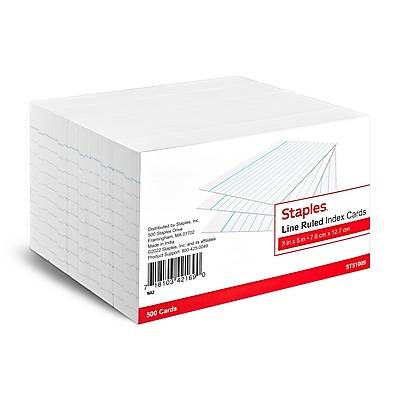 Staples Lined Ruled Index Cards Tr51009 (3 x 5)