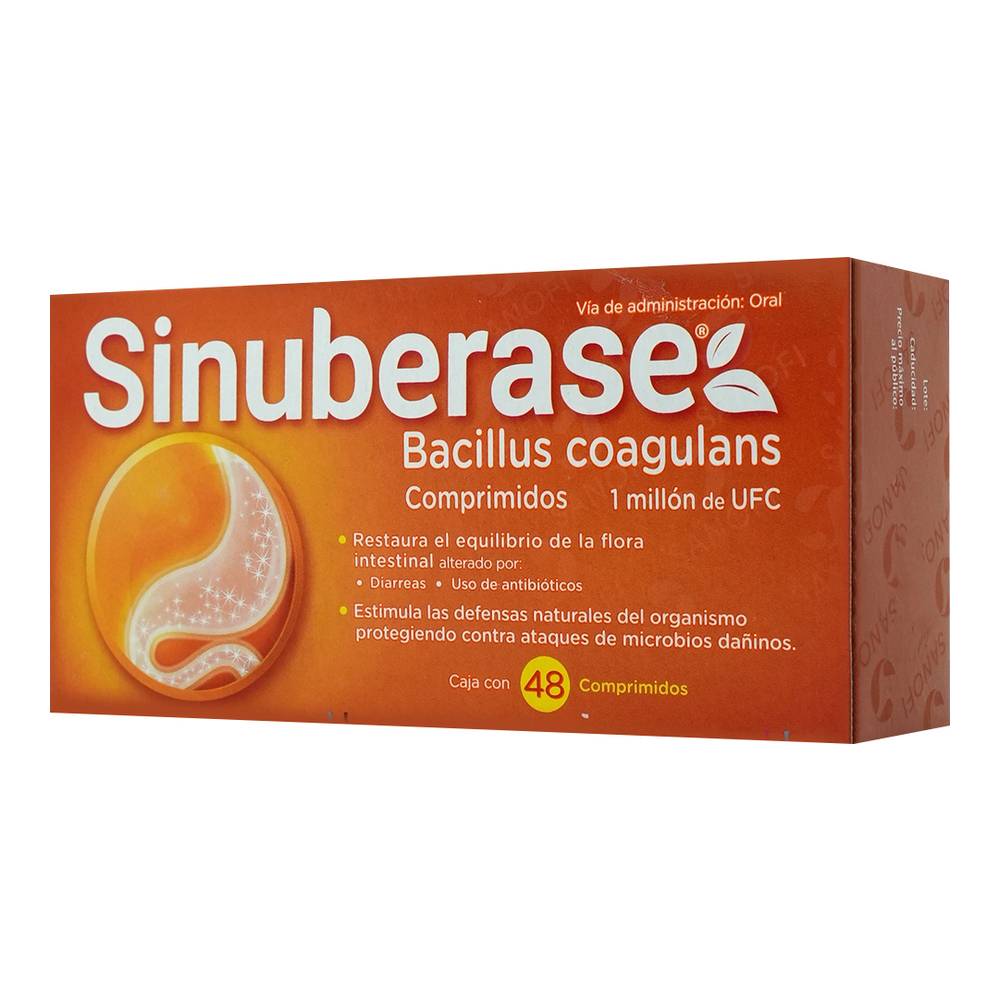 Sinuberase · Bacillus coagulans comprimidos (48 un) (48 un)