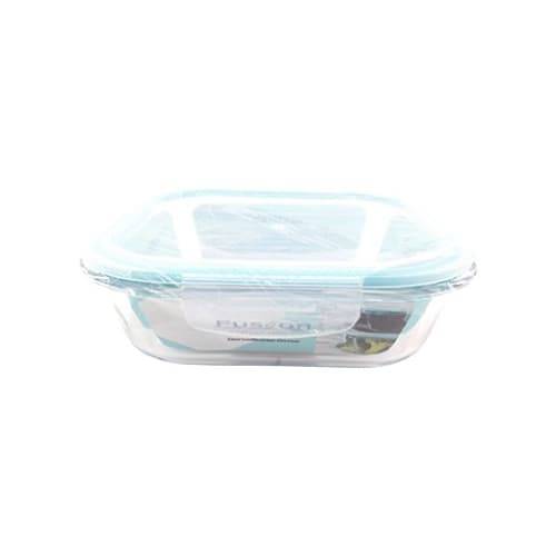 Fusion Gourmet 27 Oz Square Glass Container With Lid