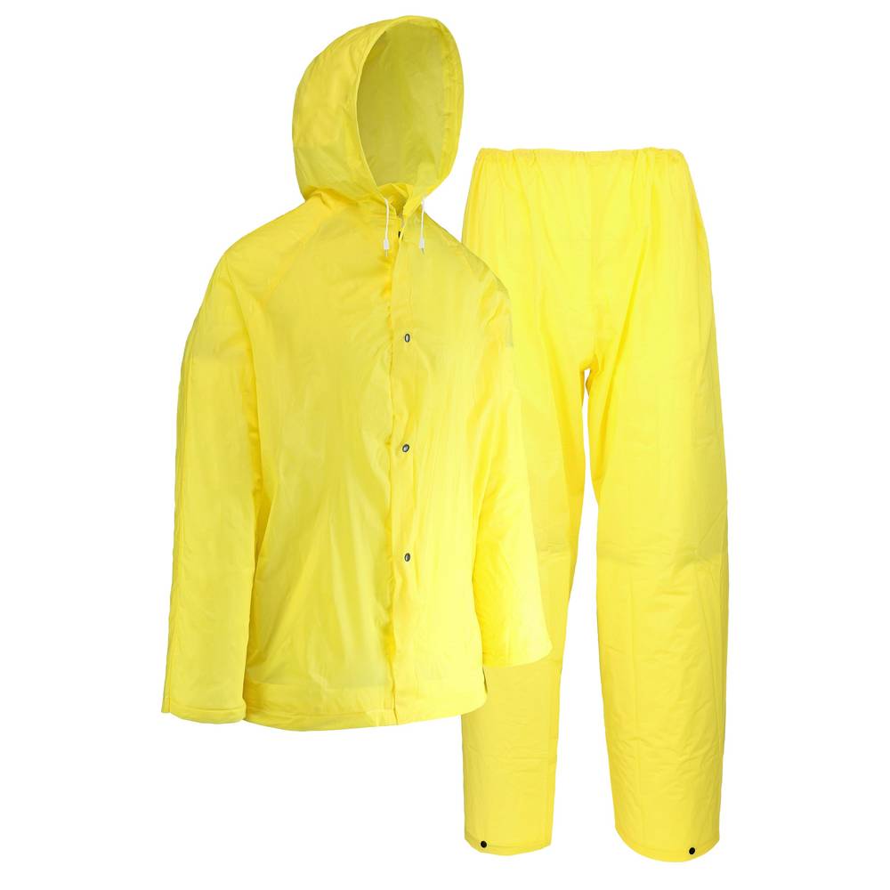 Safety Works 2-Piece Men's Large Yellow Rain Suit | SW44110-L