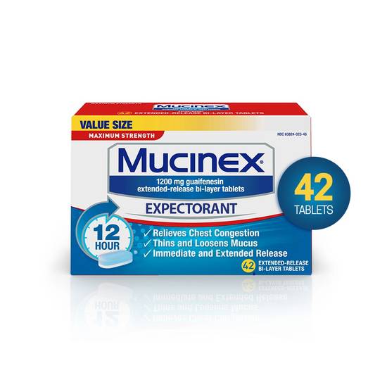 Mucinex Maximum Strength Chest Congestion Expectorant Tablets, 42 CT
