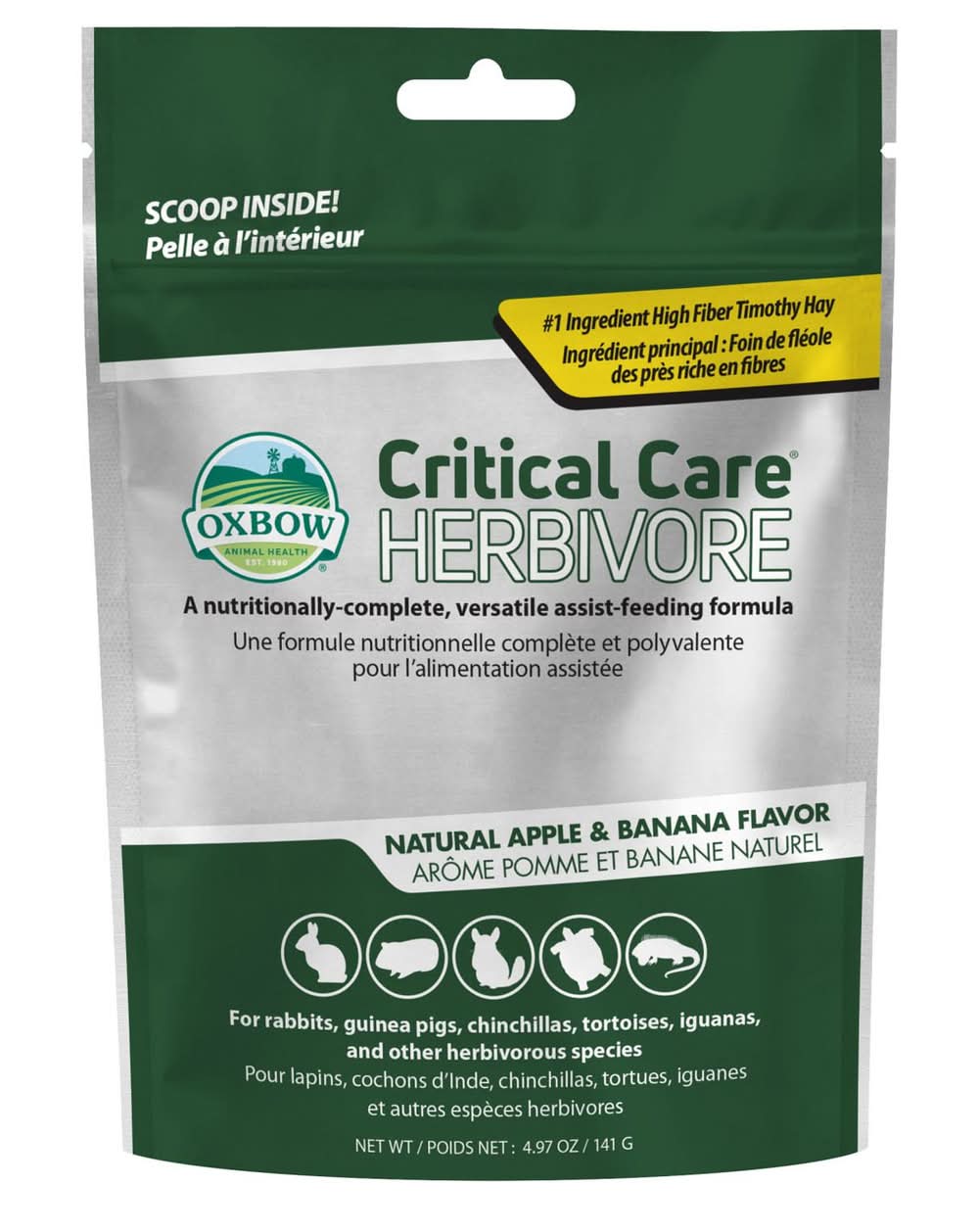 Oxbow Critical Care Herbivore Apple & Banana Flavour Feeding Formula, 4.97 oz