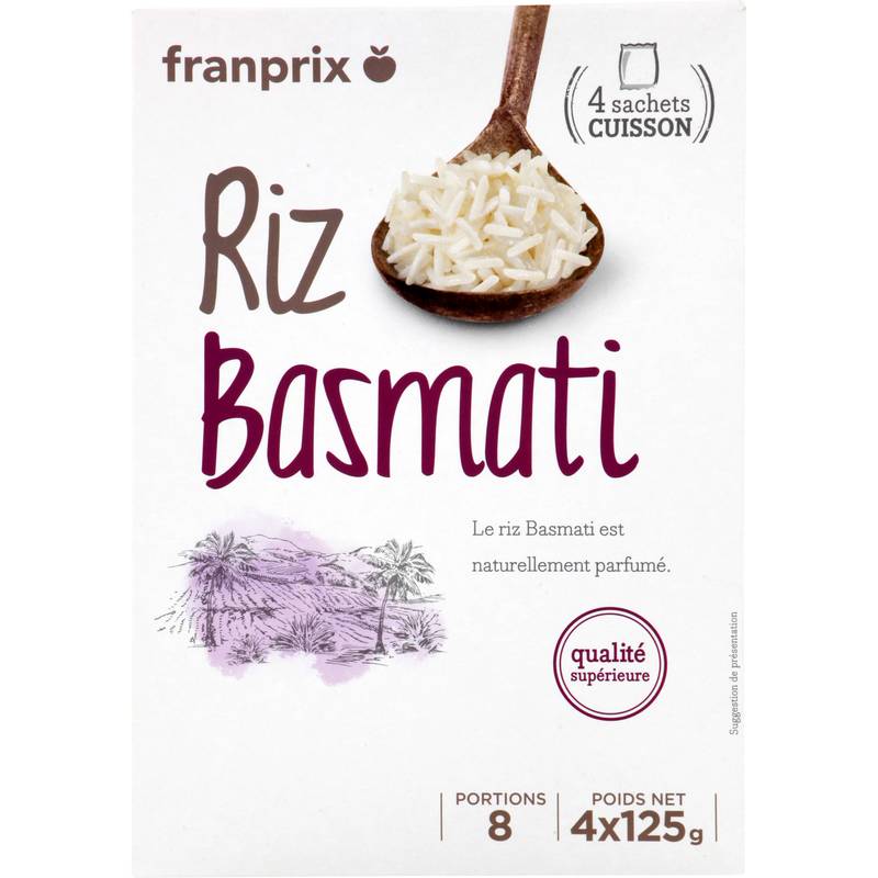 Riz basmati Franprix 4x125g