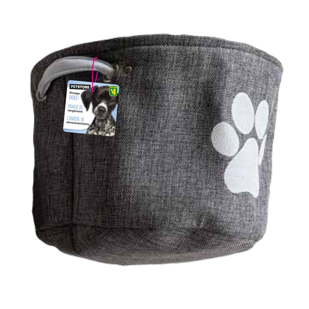 Petstore Dog Leash and Accessory Storage Basket, Grey