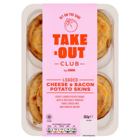 Asda Take-Out Club Loaded Cheese & Bacon Potato Skins 262g