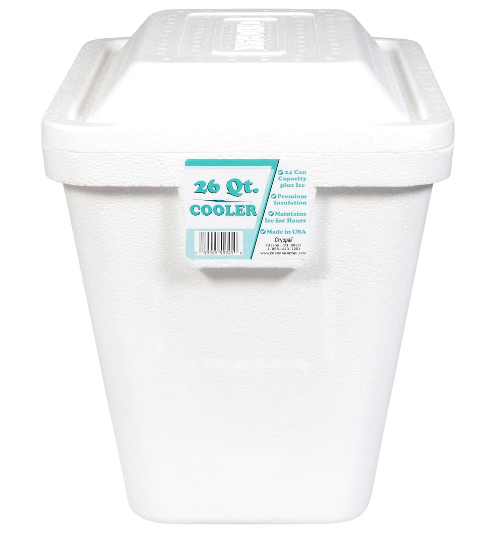 Cryopak Foam Cooler 26 Qt, White