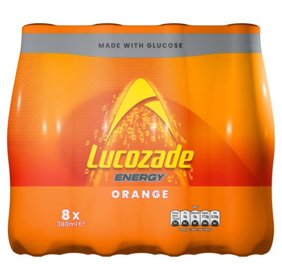Lucozade Orange, Energy Drink (8 x 380ml)