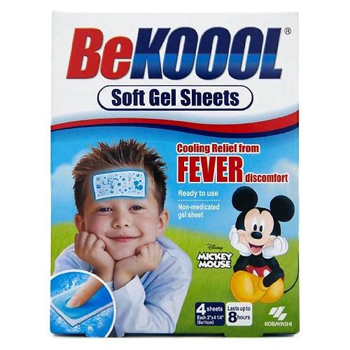 Be Koool Immediate Cooling Fever Reducing Soft Gel Sheets for Kids - 4.0 ea