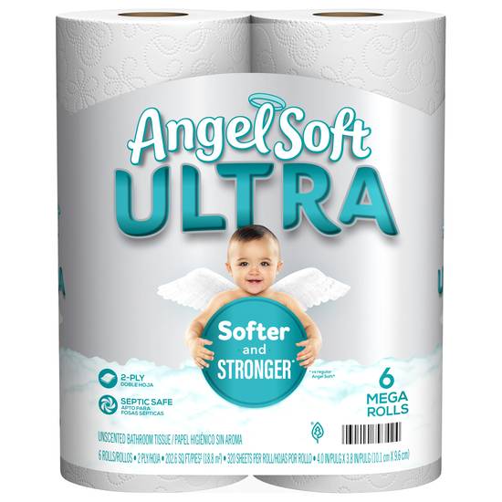 Angel Soft Mega Rolls Ultra 2-ply Unscented Bathroom Tissue (6 ct)