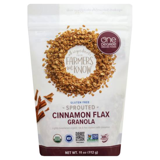 One Degree Gluten Free Sprouted Cinnamon Flax Granola (11 oz)