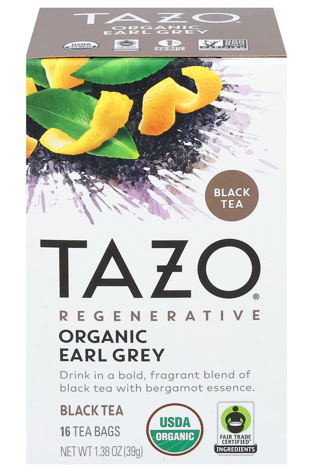 Tazo Regenerative Organic Black Tea Bags, Earl Grey (1.38 oz, 16 ct)
