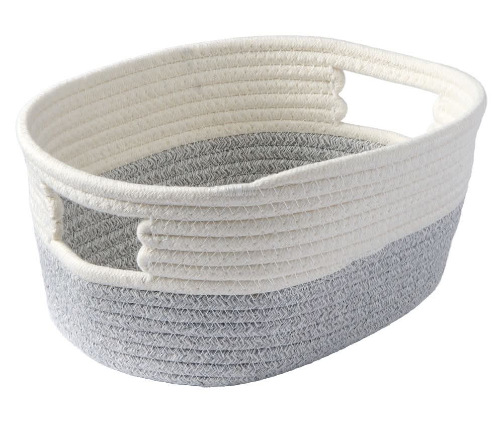 KIRKTON HOUSE Gray & White Decorative Rope Basket