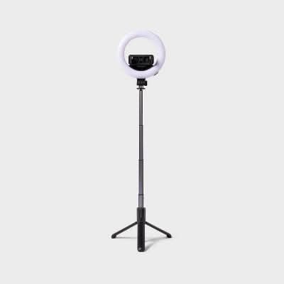 Heyday Tripod Selfie Stick With Led Ring Light, Black