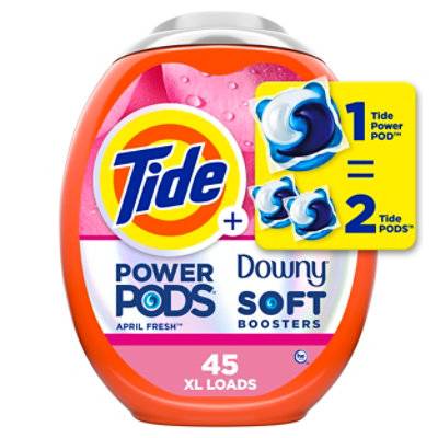 Tide Power Pods Laundry Detergent With Downy Soft Boosters April Fresh