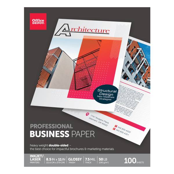 Office Depot Brand Professional Business Paper Glossy White