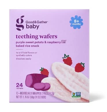 Good & Gather Teething Wafers Baby Snacks, Purple Sweet Potato-Raspberry (12 x 0.15 oz)
