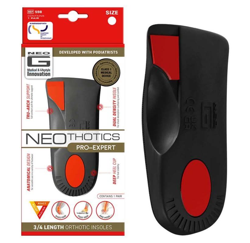 Neo G Neothotics Pro-Expert 3/4 Length Orthotic Insoles S Pair - Size 2.5 - 5.5