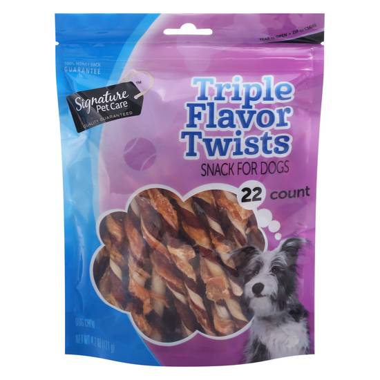 Signature Triple Flavor Twists Snack For Dogs (22 sticks)