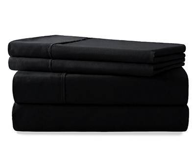 Real Living Black 4-piece Microfiber Full Sheet Set, Full, Black