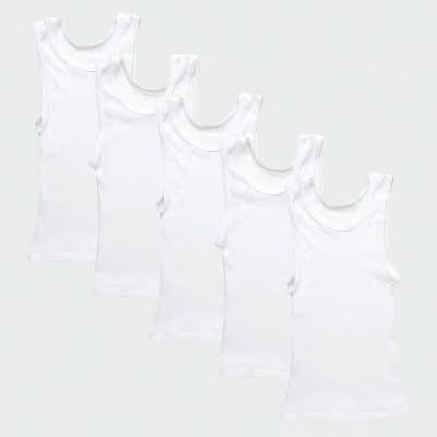 Hanes Toddler Boys' Tank Top, 4T, White (5 ct)