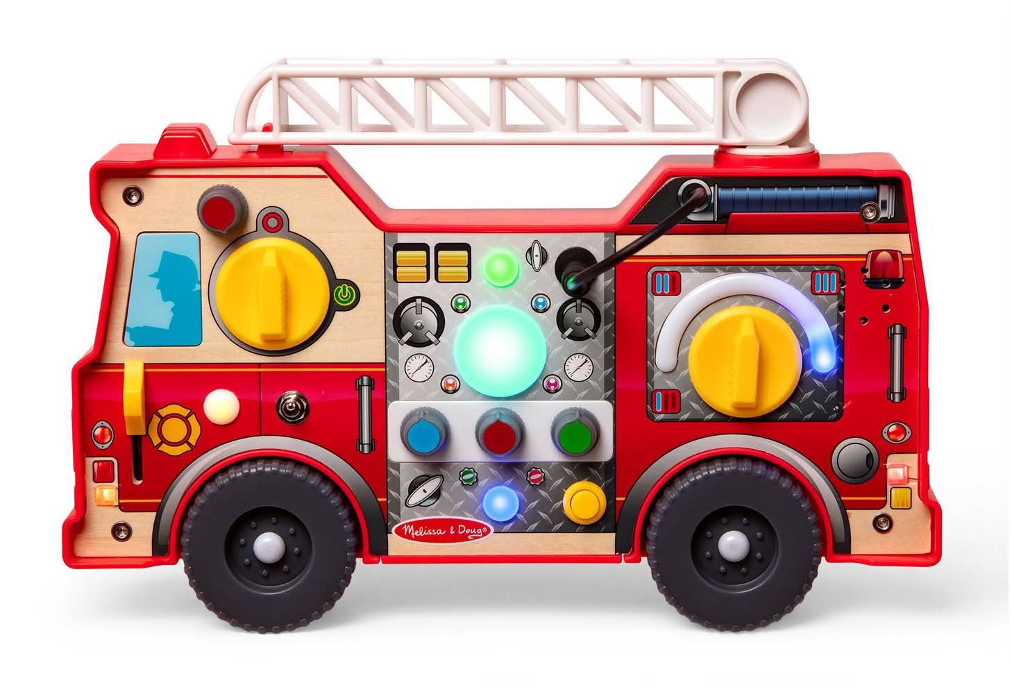 Melissa & Doug Lights & Sounds Fire Truck Activity Board Toy Ages 3+