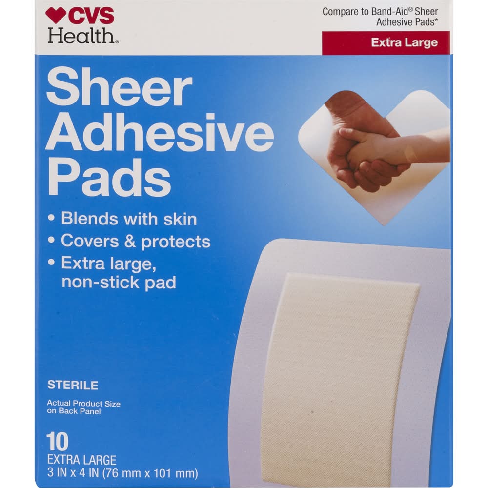 CVS Health Adhesive Pads, 3x4 in (10 ct)