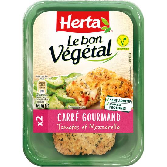 Le Bon Végétal - Carré grourmand Aux Tomates Et Mozarella Herta 160 gr
