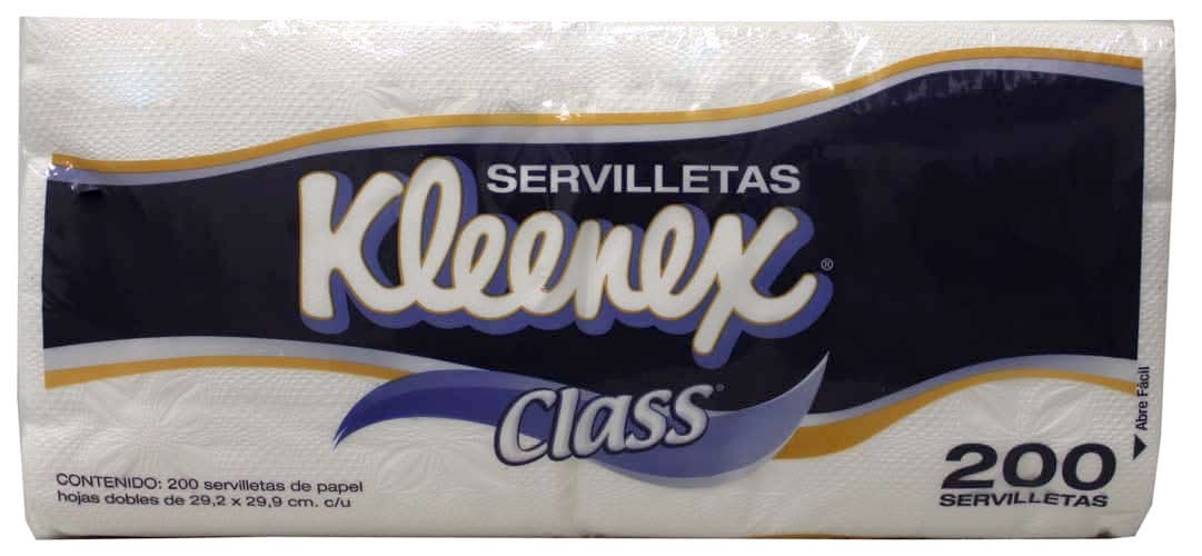 Kleenex · Class servilletas de hojas dobles, 29.2x29.9 cm (200 un)