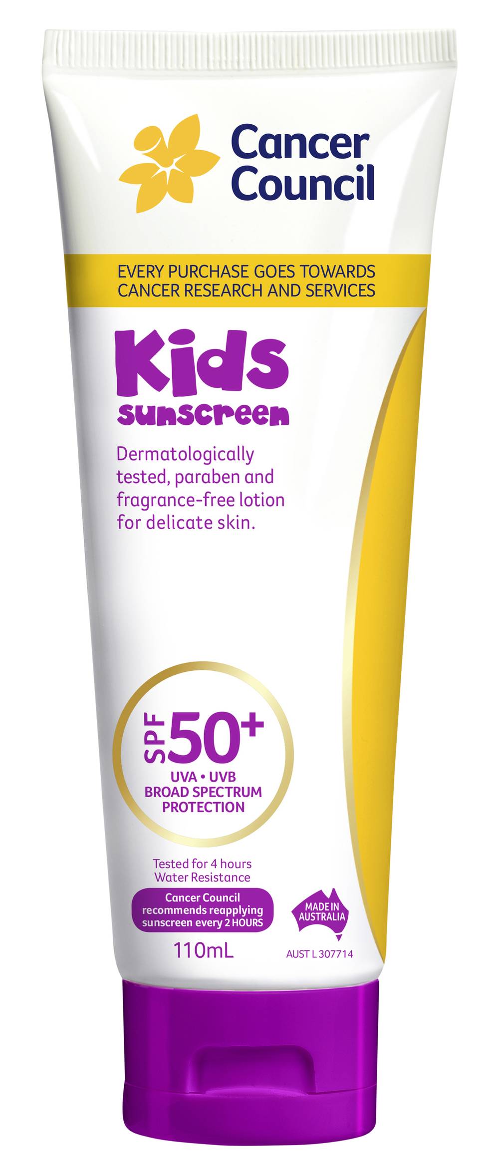 Cancer Council Kids Sun Protection Factor Spf 50+ Sunscreen (110mL)