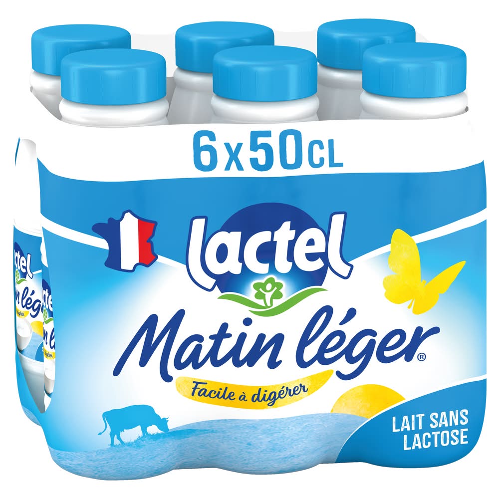 Matin Léger - Lait sans lactose uht 1,2% m.g. (6 x 500ml)