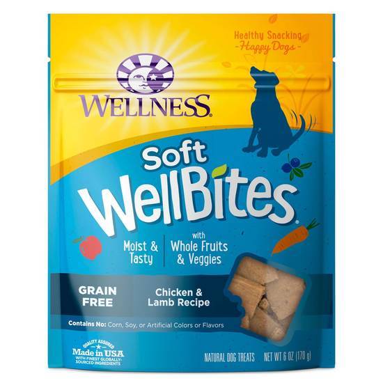 Wellness Natural Grain Free Wellbites Chicken & Lamb Recipe Soft Dog Treats (6 oz)
