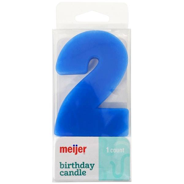 Meijer Extra Large Birthday Candle Number 2 Assorted Colors