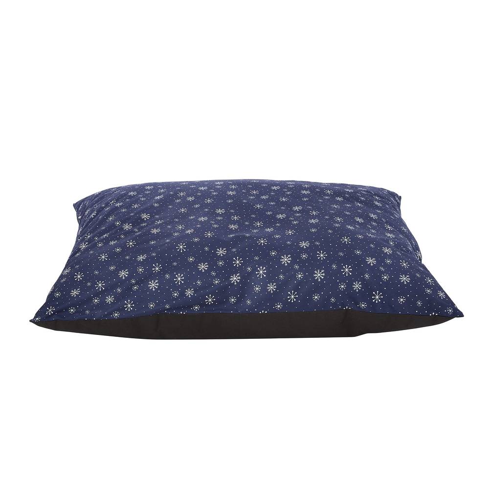 Value Beds Snowflake Pillow Dog Bed (Color: Navy, Size: 33\"L X 42\"W)